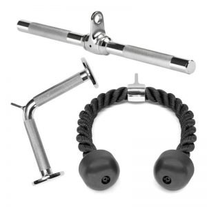 Tricep Rope, V-Shape, Rotating Straight Bar Attachment Package